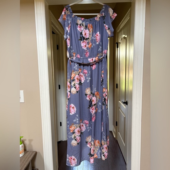 City Chic Florence Off Shoulder Midi Dress M/18 - Picture 2 of 3
